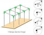 Canopy Fittings Kit 1 3/8" Slant Roof Frame Shelter Carport Deck Shed Greenhous. Fixed Price $95.00.