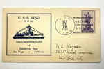 1938 Event Covers Fdc Uss King Decommissioned Destroyer Base San Diego Ca 390C. Fixed Price $6.99.