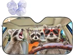 Begarm Three Funny Raccoons Animals Windshield Sun Shade For Car Suv TRUCK(51"". Fixed Price $23.32.