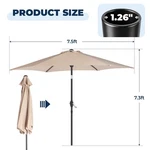 Round Adjustment Garden Parasol Outdoor Sun Shade Patio Umbrella 7.5FT Khaki. Fixed Price $37.85.
