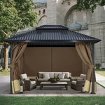 Aoodor 10'X10' Gazebo Curtain 4-PANEL Universal Replacement Privacy Side Walls. Fixed Price $66.99.