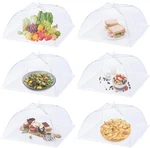 6 Pack Mesh Food COVERS,17"LX17"W Large Cover,white Nylon Covers,pop-up Ser. Fixed Price $13.63.