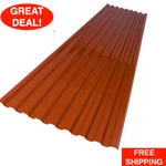 26 In. X Ft. Red Brick Polycarbonate Roof Panel Corrugated Strength Fiberglass. Fixed Price $31.99.