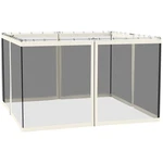 Black Polyester Gazebo Screen Walls W/white Trim, 11'X6.8', Zippered, 4-PC. Fixed Price $82.54.
