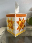 Handmade Yarn Canvas Tissue Box Cover - Sunshine. Fixed Price $18.00.