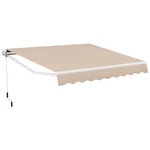 10' X 8' Retractable Patio Awning Aluminum Deck Sunshade Shelter Outdoor Beige. Fixed Price $143.49.