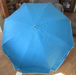 Vintage Rio Beach Spf 35 Sun Tilt Umbrella Patio Ft Turqoiuse White. Fixed Price $120.00.