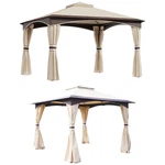 Outsunny Steel Fabric Outdoor Patio Gazebo Vented Roof W/mesh Sidewall. Fixed Price $329.99.