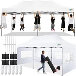 10X20 Pop Up Canopy Tent With 6 Sidewalls Waterproof Heavy Duty Com. Fixed Price $524.99.