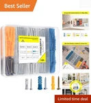 Versatile 140-PIECE Wall Anchors And Screws Set For Easy Home Installations. Fixed Price $9.74.