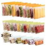 26 Pack Reusable Food Storage Bags,leakproof Freezer Bpa Stand Up Sand. Fixed Price $43.66.