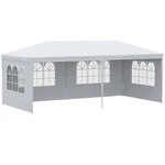 Outsunny Grand Gazebo Haven: 20X10 Large Canopy Party Tent With Removable Side. Fixed Price $98.07.