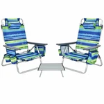 Costway 2 Packs 5-POSITION Outdoor Folding Backpack Beach Table Chair Reclining. Fixed Price $163.88.
