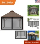High-density 10X12 Ft Outdoor Mosquito Net Screen For Gazebo Durable Design. Fixed Price $89.96.