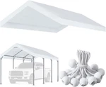 Vanteriam 10 X20 Upgraded Carport Replacement Canopy Top Cover, White. Fixed Price $45.00.
