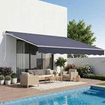 Manual Retractable Awning 11.5 X 9.8 Water Resistant Gray RA350300-N Vevor Patio. Fixed Price $299.99.