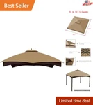 Lightweight Mesh-design Canopy Top For 10X12 Allen Roth Gazebo Water Resistant. Fixed Price $124.61.