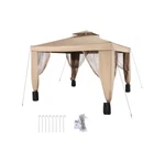 Vevor Outdoor Canopy Gazebo - Brown 10X10FT With Netting, Waterproof.. Fixed Price $240.39.