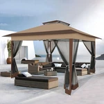 12X12FT Pop Up Gazebo With Mosquito Netting Waterproof Outdoor Patio Screen Tent. Fixed Price $139.99.