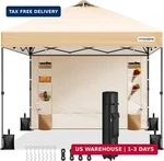 Vivohome 10X10FT Pop Canopy Tent With Sidewall And 6 Pockets, One Push Setup. Fixed Price $216.65.