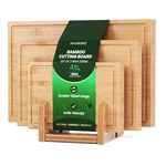 Best Bamboo Cutting Set With Stand, 3PCS Double-sided Chopping For. Fixed Price $30.67.