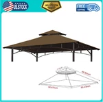 Wonwon 5X8 Grill Gazebo Replacement Canopy Top, Double Tier Bbq Roof, Brown. Fixed Price $56.99.