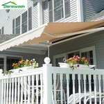 Retractable 12'X10' Patio Awning - Beige Manual Sunshade Shelter Canopy. Fixed Price $1249.99.