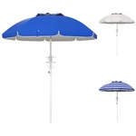 Outsunny 5.7' Uv 40+ Beach Umbrella With Tilt, Cup Holders, Hooks. Fixed Price $29.99.