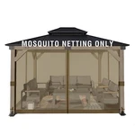 Aoodor 12' X 10' Gazebo Netting Screen Replacement 4-PANEL Sidewalls For Patio. Fixed Price $49.99.