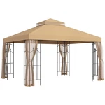 Gazebo 10' X 12' Steel Outdoor Garden With Mesh Curtains - Brown. Fixed Price $239.99.