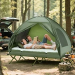 Outsunny Portable Folding Outdoor Elevated Cot Tent Combo Camping Bed. Fixed Price $164.99.