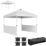 Outsunny 10' X Pop Up Canopy Tent With 2 Half Sidewalls, White. Fixed Price $116.99.