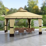 Outsunny 10' X 12' Double Roof Outdoor Gazebo With Netting & Curtains. Fixed Price $275.49.