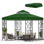 10X10 Canopy Replacement Top Double Tiered Gazebo Cover For Yard, Patio & Gar.... Fixed Price $72.63.