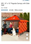 Cleveland Browns Nfl 12X12 Pagoda Canopy With Sidewall. Fixed Price $90.00.