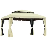10X13FT Gazebo Canopy Garden Shelter Double Tier Roof Aluminum W/netting. Fixed Price $262.99.