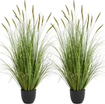 3FT 2-PACK Artificial Cattail Reed Grass, 35IN Indoor Outdoor Fake On. Fixed Price $163.42.