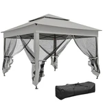 11' X Pop-up Gazebo Canopy With Carrying Bag, Light Gray. Fixed Price $134.99.