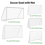6X4/8X5/10X6.5/12X6FT Soccer Goal Kids Backyard Net Sports Outdoor Play. Fixed Price $65.58.