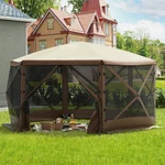 Pop-up Camping Gazebo Canopy Shelter Portable Tent 6 Sided 10' X Sun Shade. Fixed Price $145.99.