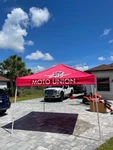 E-z Up Shelter 10X10FT Canopy Red Mv Agusta Logo'd. Fixed Price $75.00.