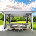 Cobizi 12X12 Outdoor Gazebo Pop Up Canopy With Mosquito Netting Patio Ten. Fixed Price $290.00.