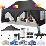 Sanopy 10X20 Pop Up Canopy Tent With 6 Sidewalls,waterproof Commercial Gazebo. Fixed Price $224.99.