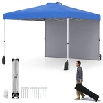 Goplus 10 X Ft Pop Up Canopy Tent W/ Sidewall Wheeled Bag 8 Stakes. Fixed Price $84.99.