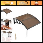 Vevor Door Awning Canopy 38 X 40 Brown Polycarbonate Cover. Fixed Price $74.99.