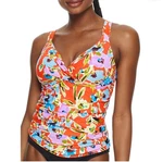 Anne Cole Twist Front Underwire Tankini Swim Top Size 18W Red Splash Garden Nwt. Fixed Price $34.99.