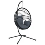Hanging Egg Chair With Stand Swing Seat Anthracite Rattan Steel Vidaxl. Fixed Price $258.99.