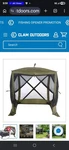 Clam Quickset Traveler Portable Square Shade Shelter Green Mesh Screen. Fixed Price $125.00.