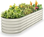 Raised Garden Bed, Metal Galvanized Steel Oval 8X2X1.5 Ft With 18-INC. Fixed Price $146.99.
