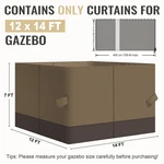 Aoodor 12'X14' Gazebo Universal Replacement Privacy Curtain Side Walls Panels. Fixed Price $106.99.